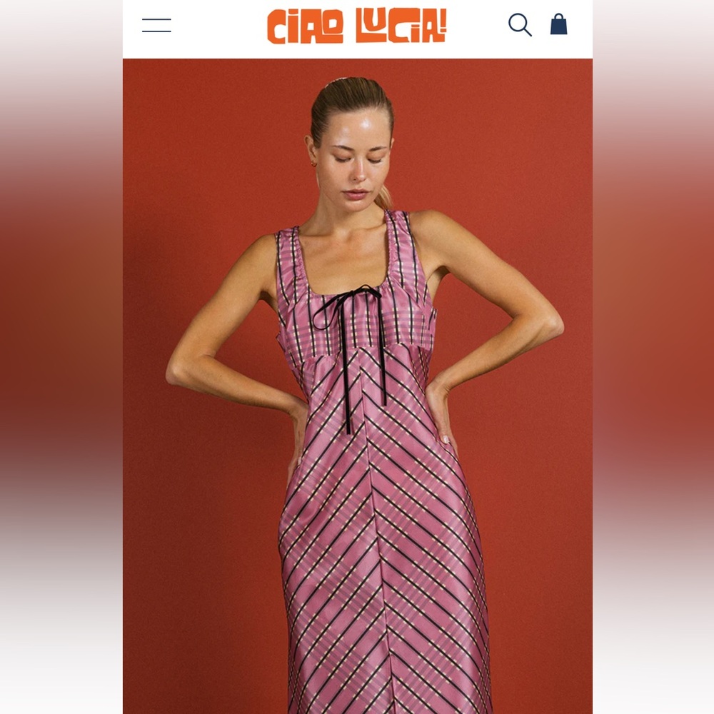 CIAO LUCIA Pink Plaid Nico Dress